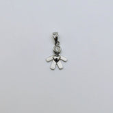 Colgante Niño Oro Blanco 18K Diamante 10 Puntos