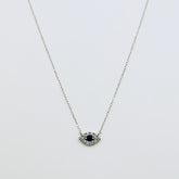 Collar Ojo Turco Zafiro Oro Blanco 18K