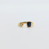 Anillo Tu Y Yo Oro Amarillo 18K Zafiro Quilate Y Billante