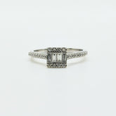Anillo Oro Blanco 18K Brillantes Baguette