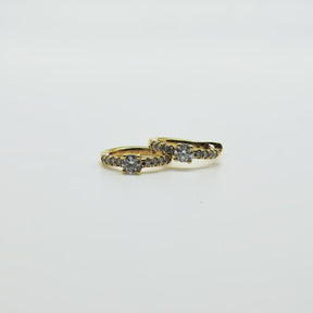 Aros Oro Amarillo 18K y Diamantes