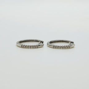 Argollas Oro Blanco y Brillantes
