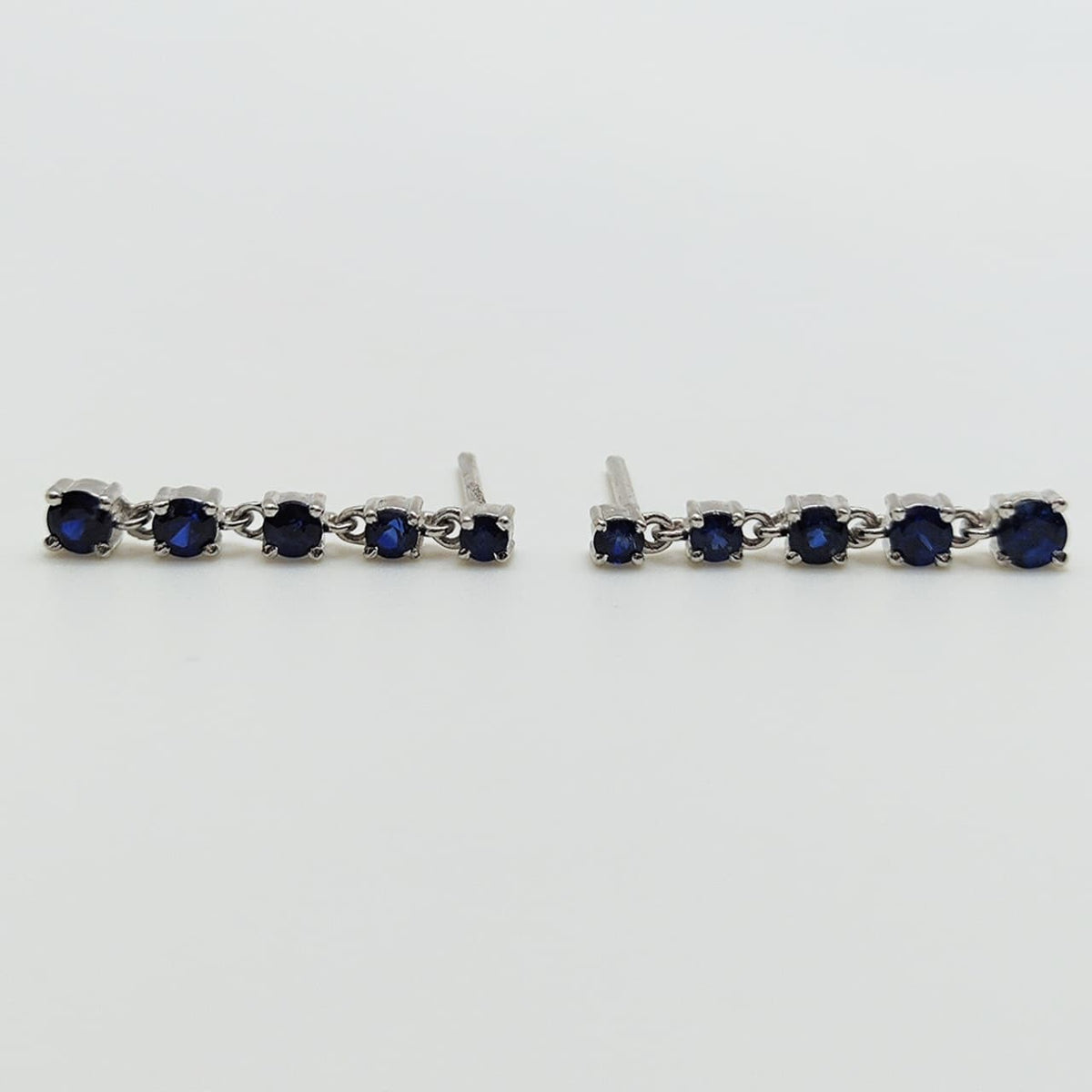 Aros Oro Blanco Colgantes Zafiros