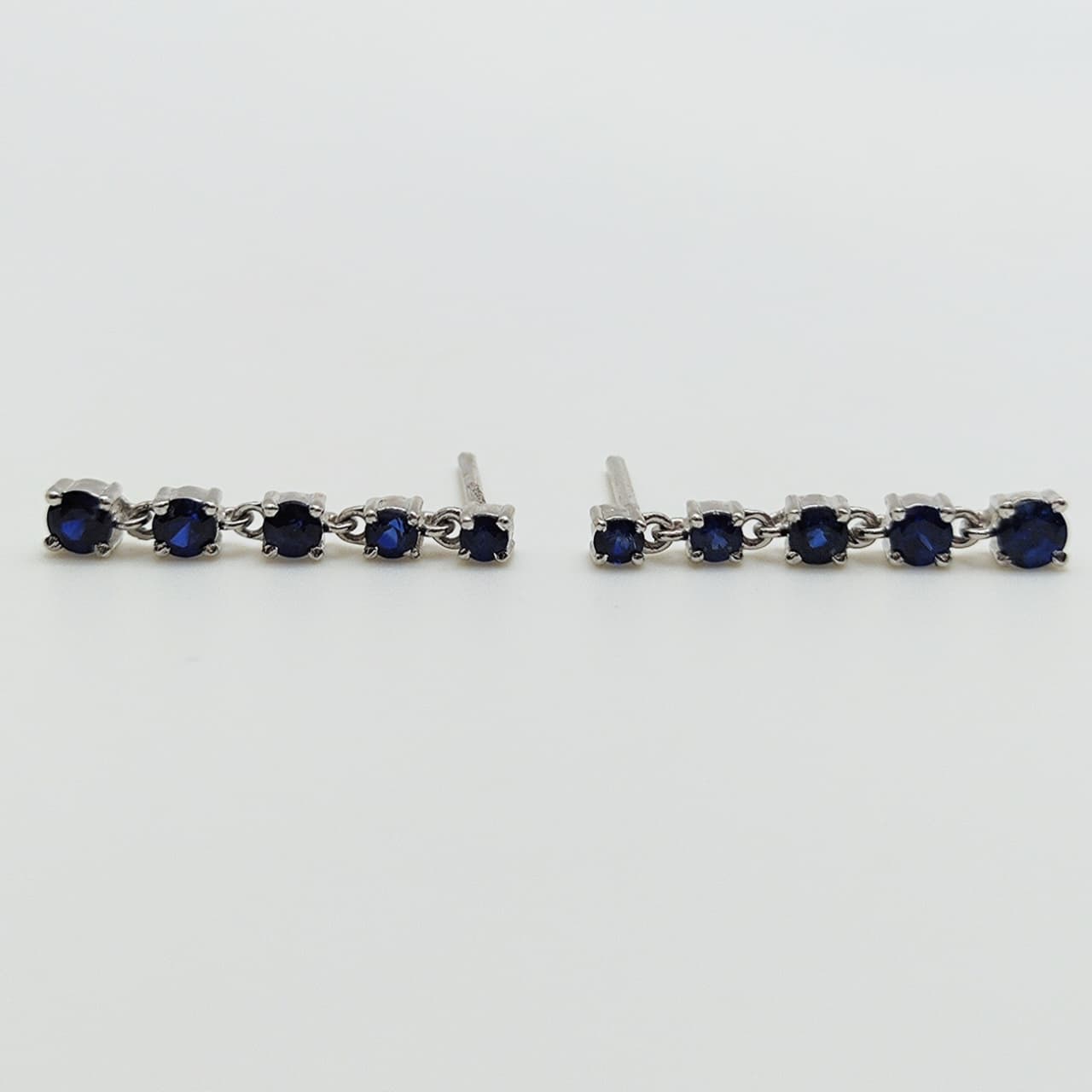 Aros Oro Blanco Colgantes Zafiros