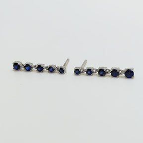 Aros Oro Blanco Colgantes Zafiros