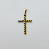 Cruz Oro Amarillo 18K Zafiros