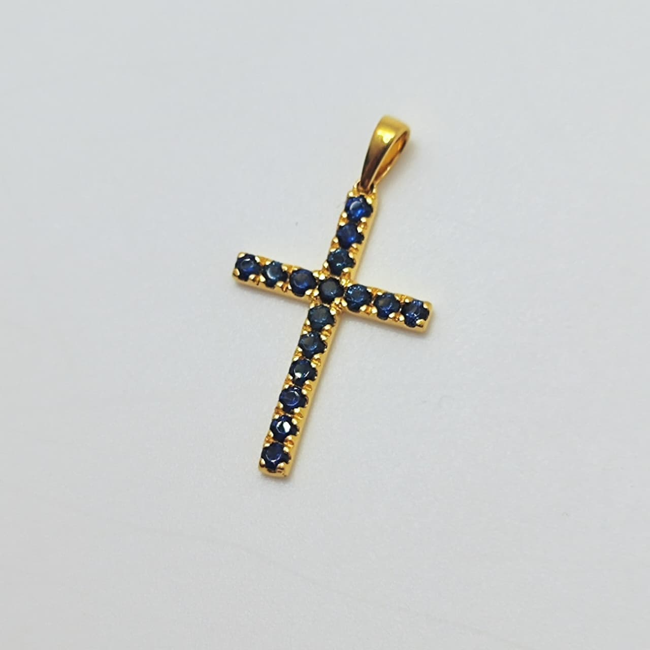 Cruz Oro Amarillo 18K Zafiros
