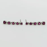 Aros Oro Blanco Colgantes Rubíes