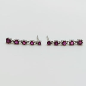 Aros Oro Blanco Colgantes Rubíes