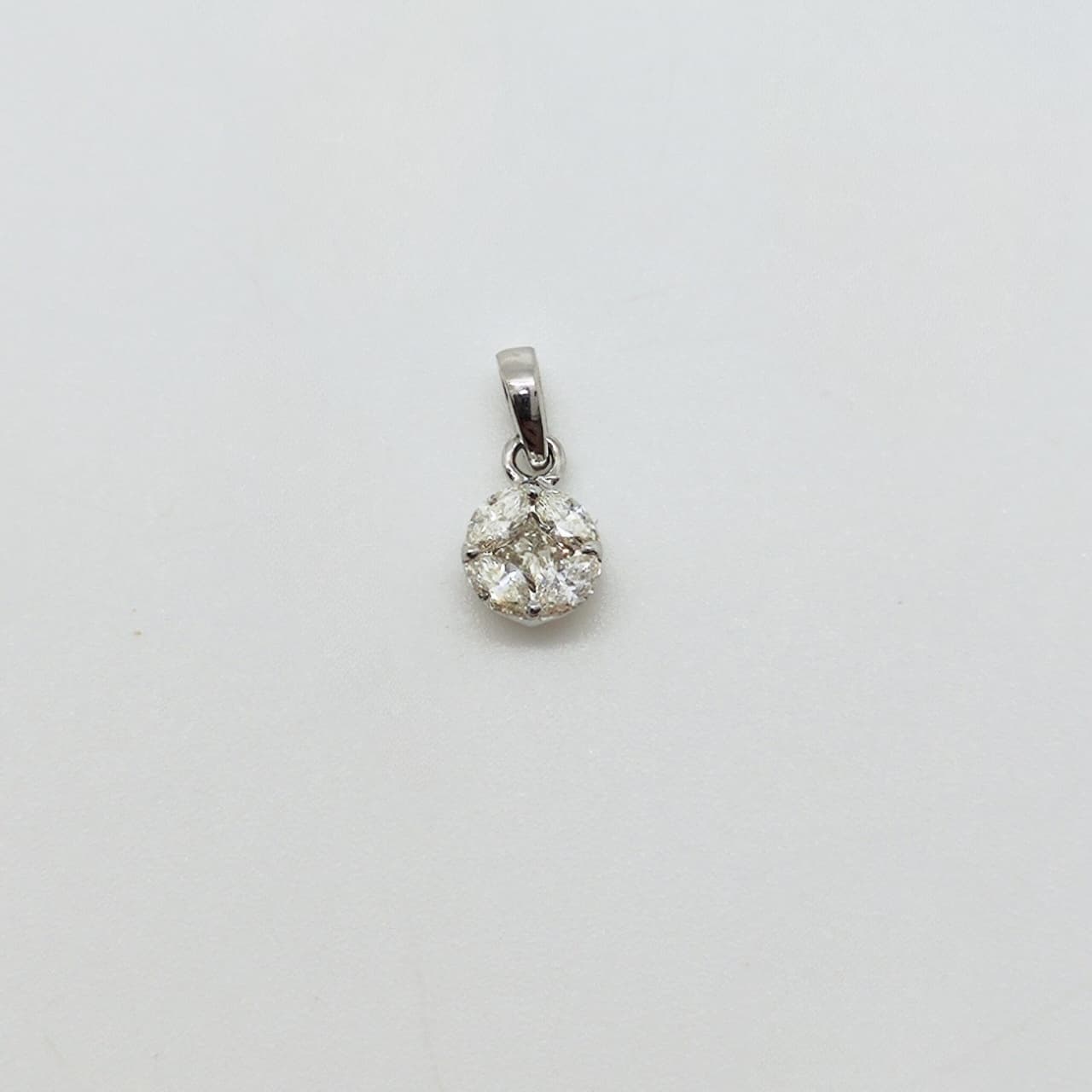 Colgante Oro Blanco 18K Redondo Brillantes