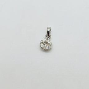 Colgante Oro Blanco 18K Redondo Brillantes