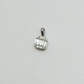 Colgante Oro Blanco 18K Diamantes Baguette