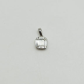 Colgante Oro Blanco 18K Diamantes Baguette