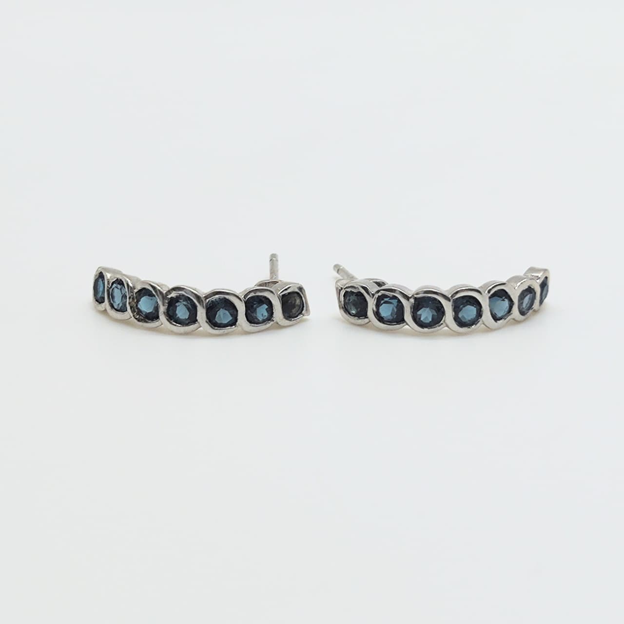 Aros Eslabones De Topacio Plata Rodinada