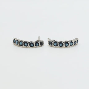 Aros Eslabones De Topacio Plata Rodinada