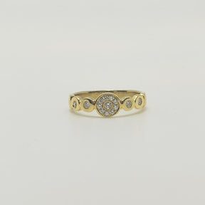 Anillo Circulos de brillantes Oro Amarillo 18K