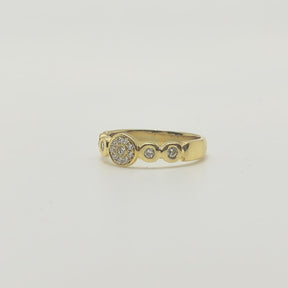 Anillo Circulos de brillantes Oro Amarillo 18K