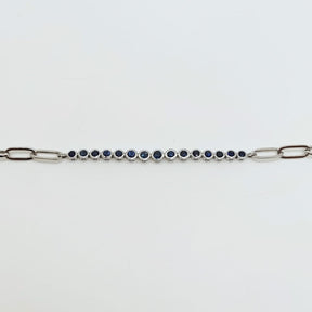 Pulsera Oro Blanco Zafiros Circulares 1 Quilate