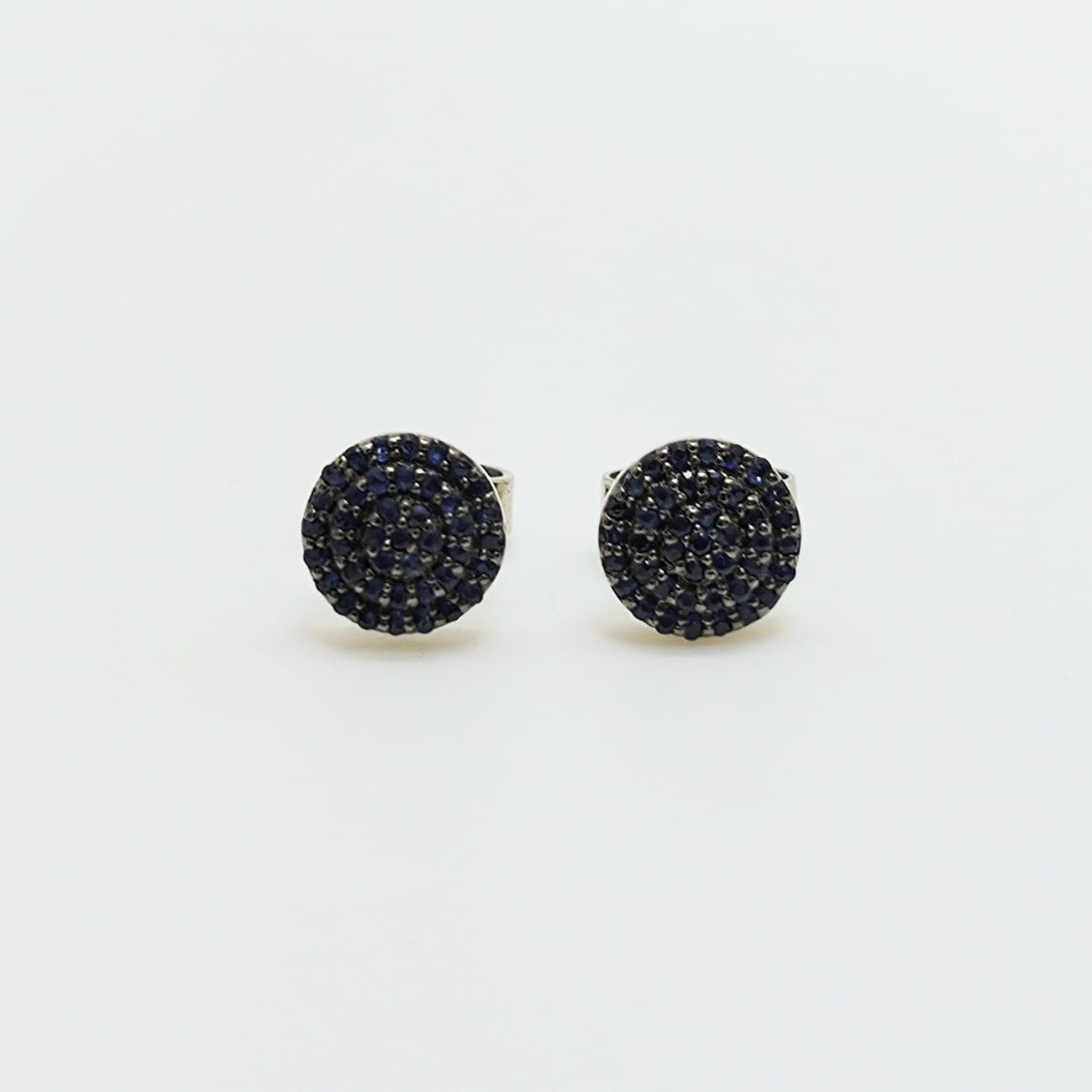 Aros Oro Blanco Redondos Zafiro