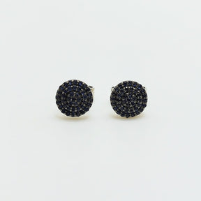 Aros Oro Blanco Redondos Zafiro