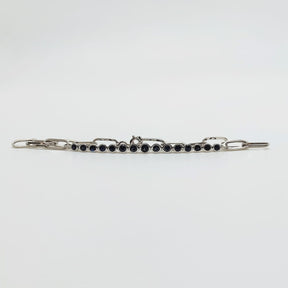 Pulsera Oro Blanco Zafiros Circulares 1 Quilate