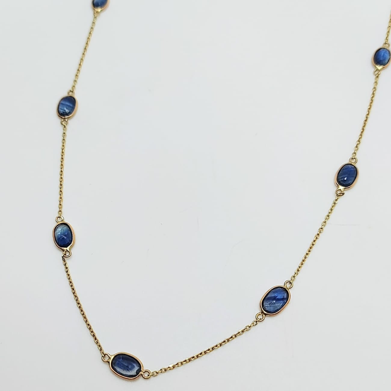 Collar Oro Amarillo Zafiros Oval