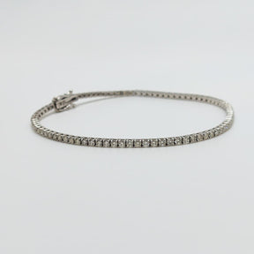 Pulsera Tenis Oro Blanco 18K Y Brillantes 2 Quilates