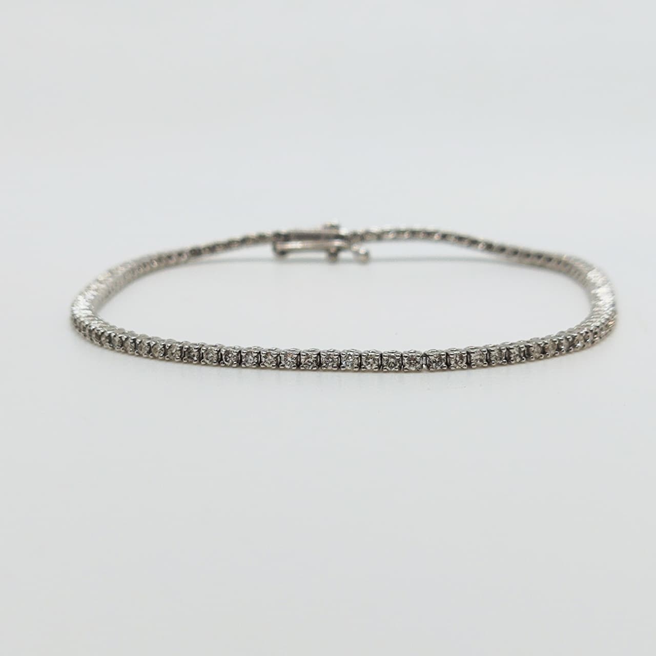 Pulsera Tenis Oro Blanco 18K Y Brillantes 1 Quilate