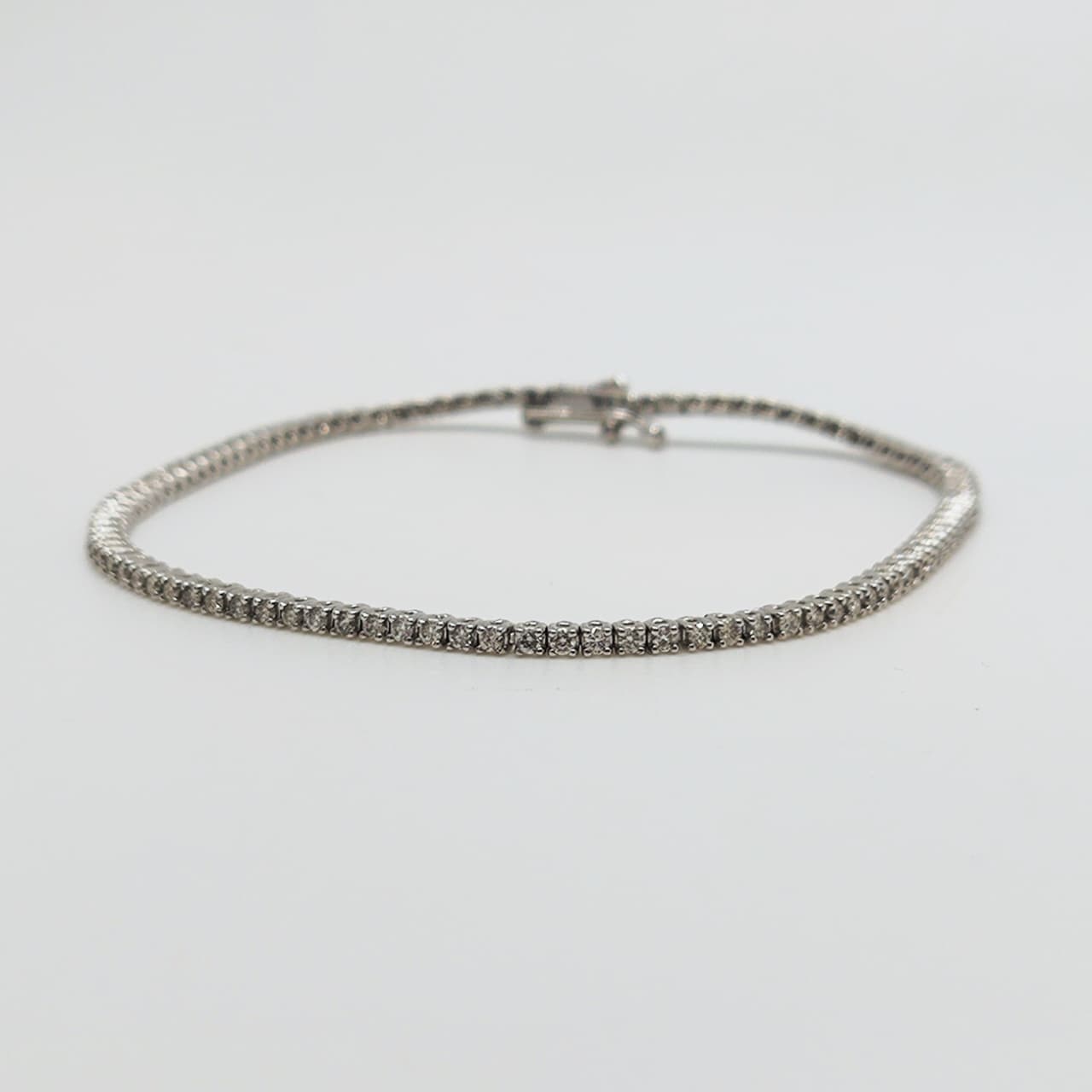 Pulsera Tenis Oro Blanco 18K Y Brillantes 1 Quilate