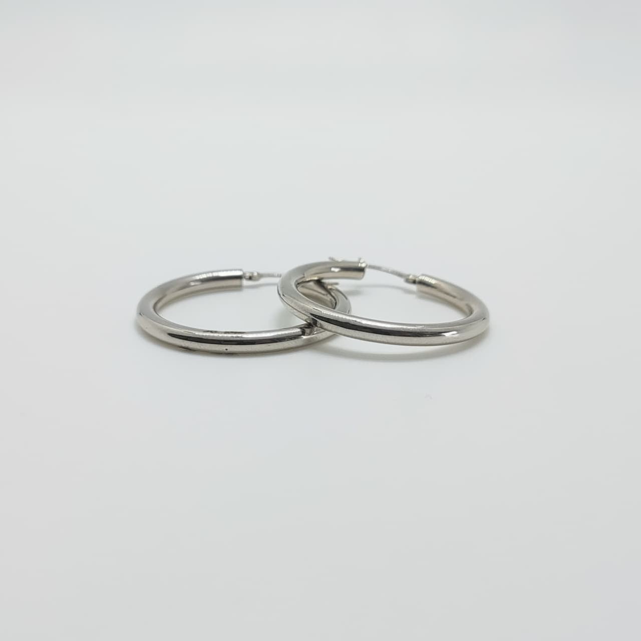 Argollas Bombé Oro Blanco 3cm