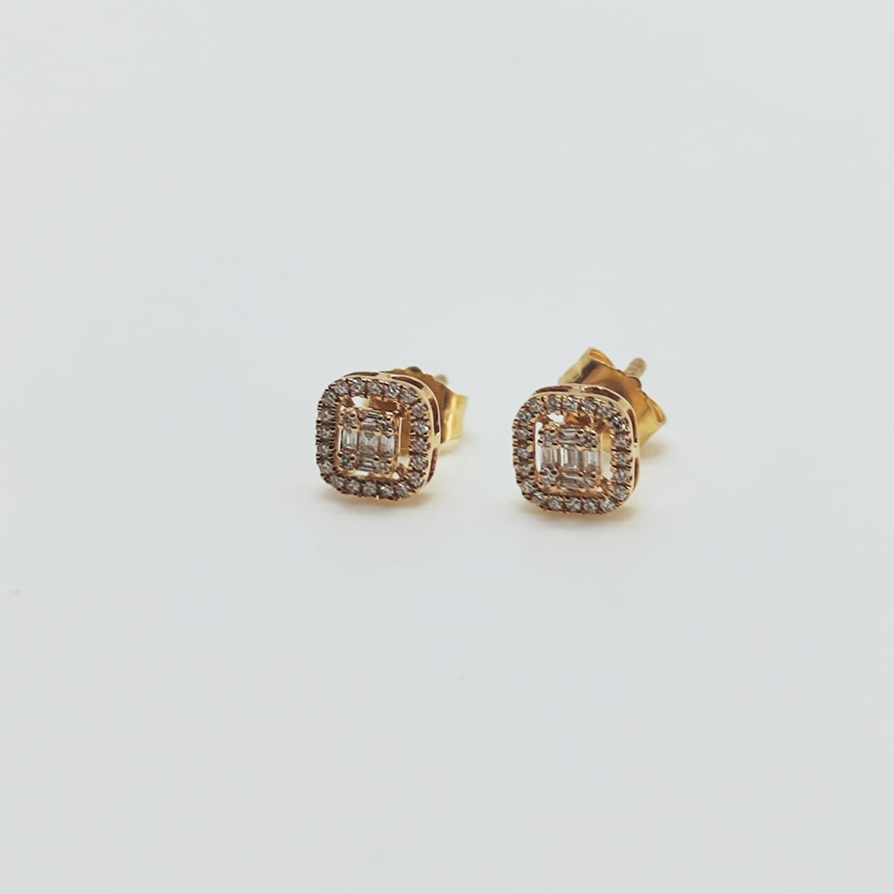 Aros Diamantes Baguette Oro Amarillo 18K