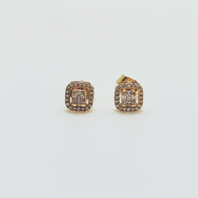 Aros Diamantes Baguette Oro Amarillo 18K