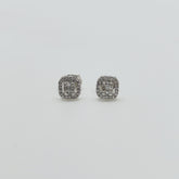 Aros Diamantes Baguette Oro Blanco 18K