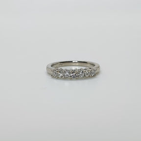 Anillo Cintillo Platino Y Diamantes