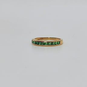 Anillo Riel De Esmeraldas Oro Amarillo