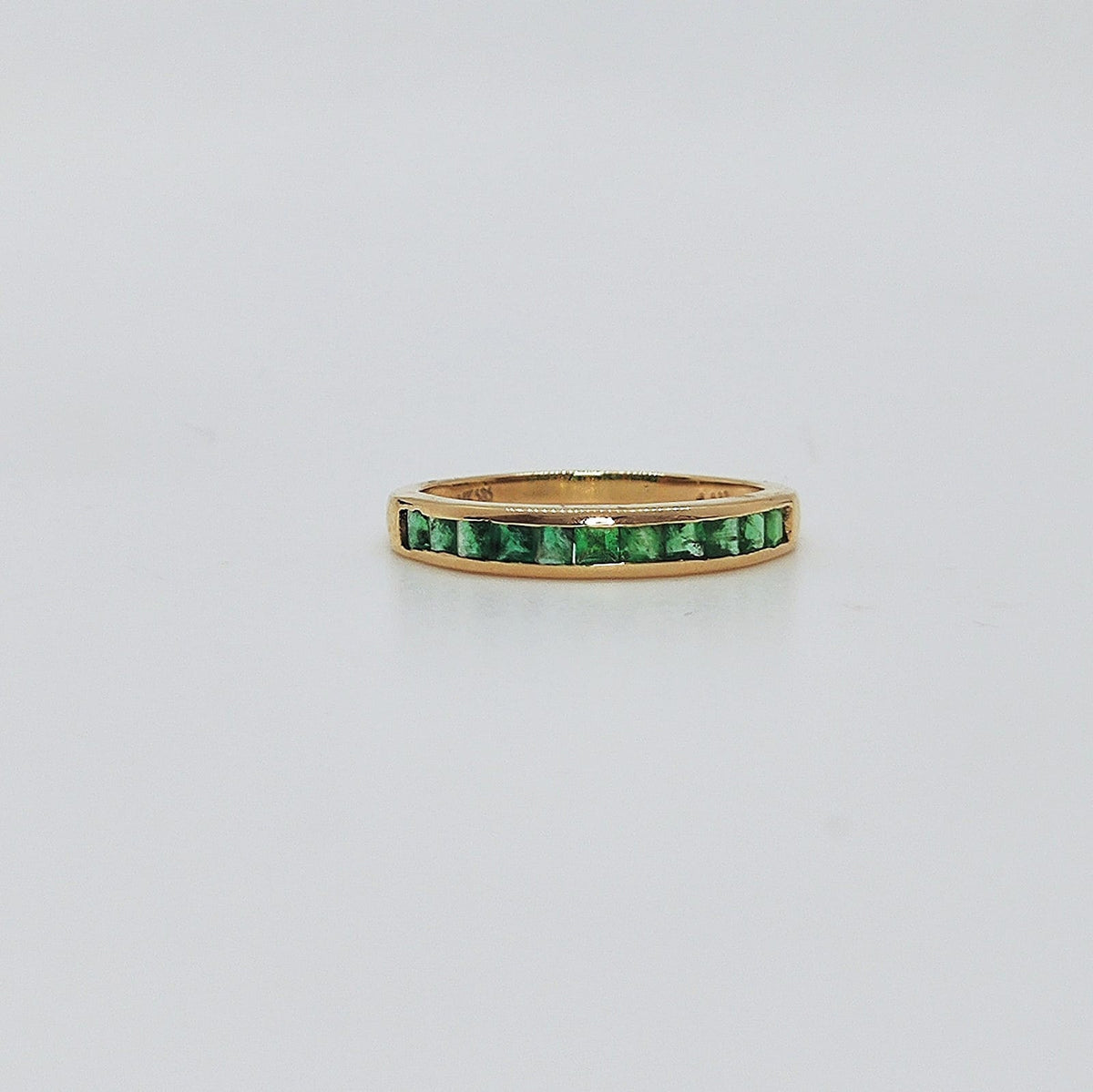 Anillo Riel De Esmeraldas Oro Amarillo