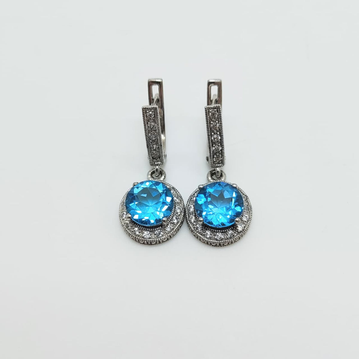 Aros Redondos Plata Rodinada London Blue Topaz