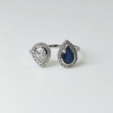 Anillo Tu Y Yo Zafiro Y Diamante