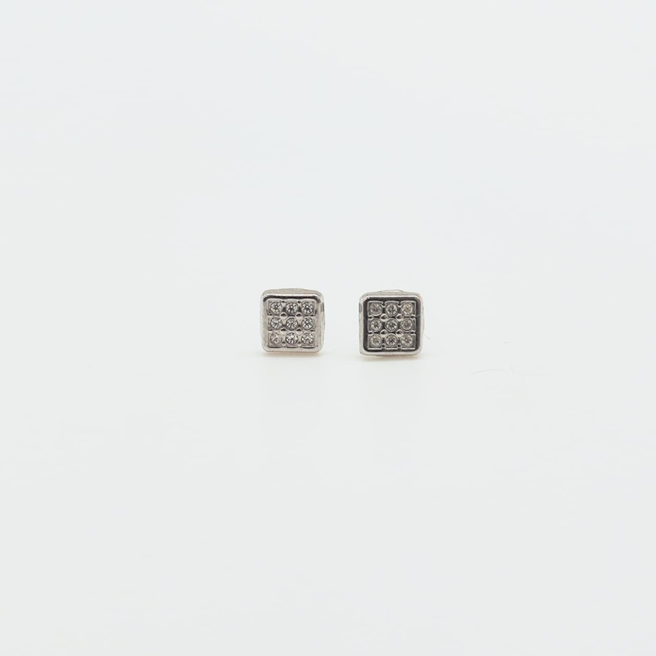 Aros Cuadrados Oro Blanco