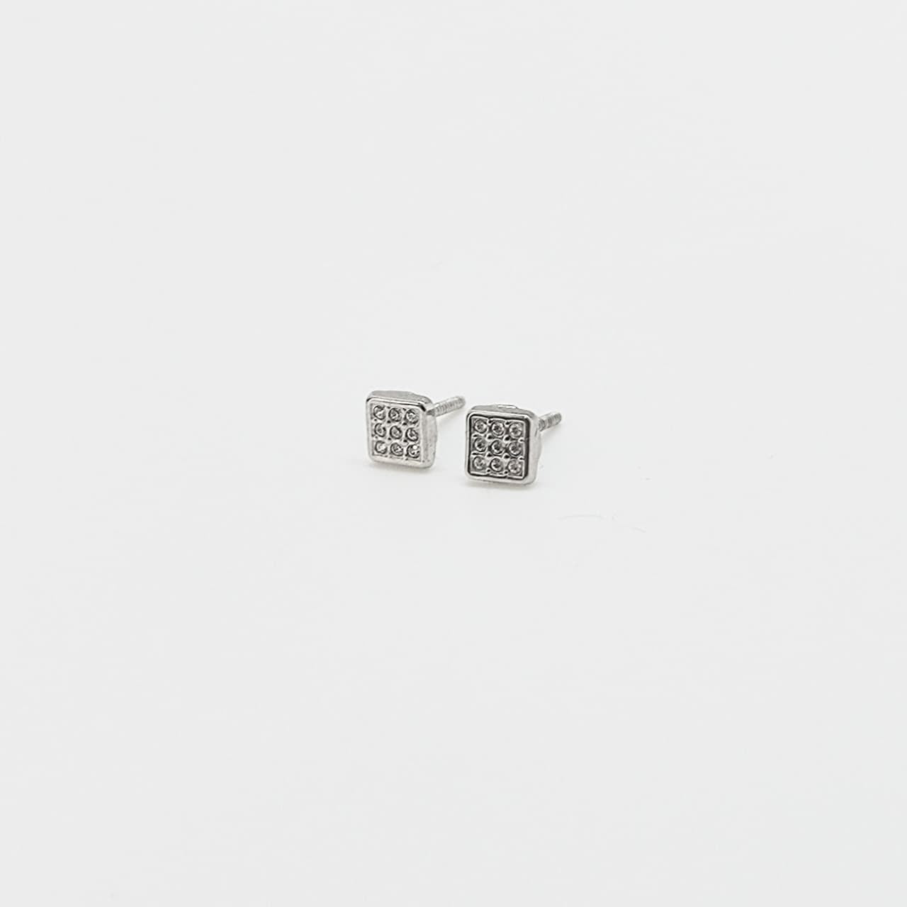 Aros Cuadrados Oro Blanco