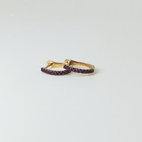 Argollas Oro Amarillo 18K Rubí