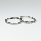 Argollas Oro Blanco 18K Y Brillantes