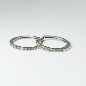 Argollas Oro Blanco 18K Y Brillantes
