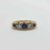 Anillo Vintage Zafiros Y Diamantes