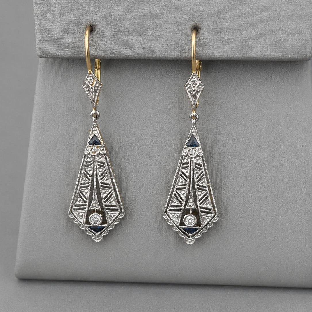 Aros Rombo Zafiros Y Brillantes