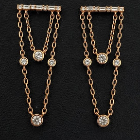 Aros Cascada Oro Rosado 18K
