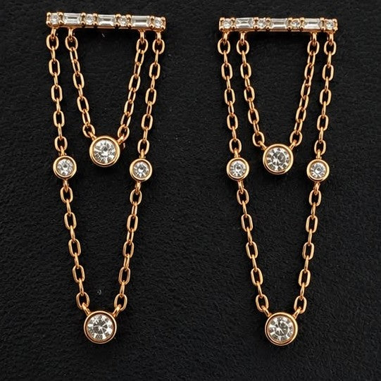 Aros Cascada Oro Rosado 18K