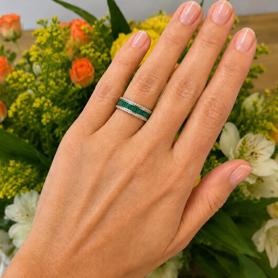 Anillo Esmeraldas Baguette