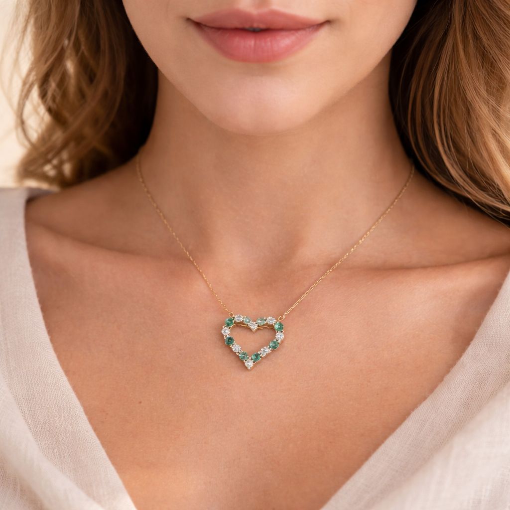 Collar Corazón Esmeralda