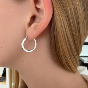 Argollas Planas Oro Blanco 2cm